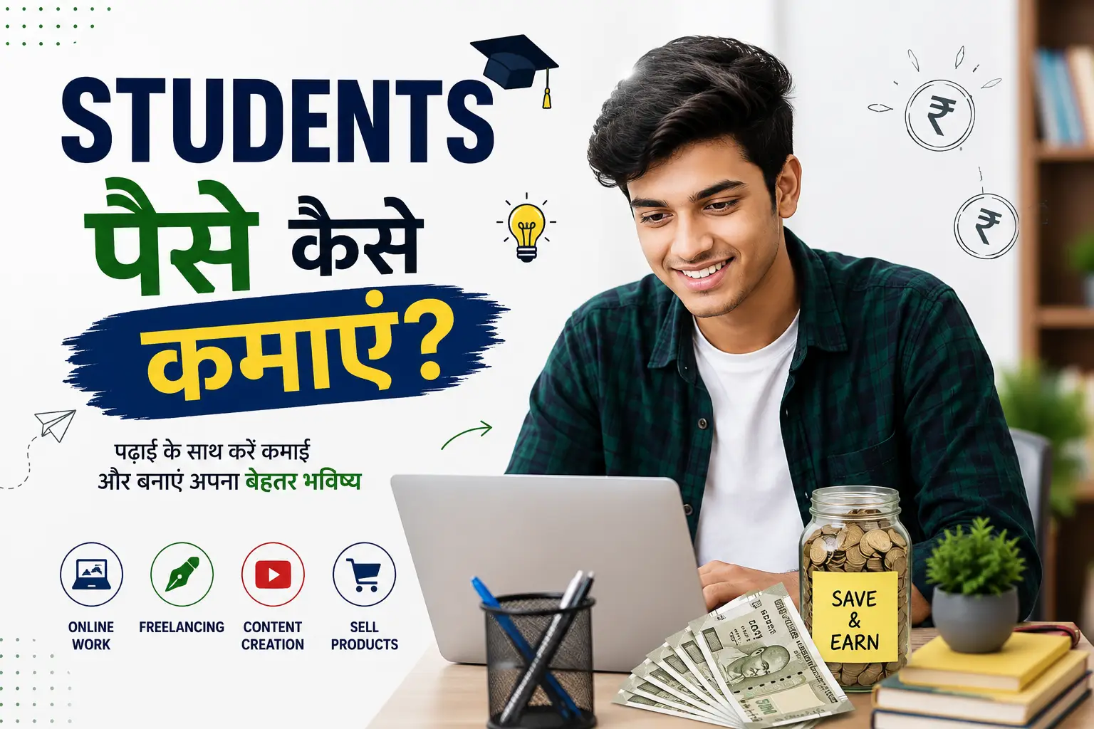 2026 में Students पैसे कैसे कमाएं? पढ़ाई के साथ कमाई के 10 तरीके