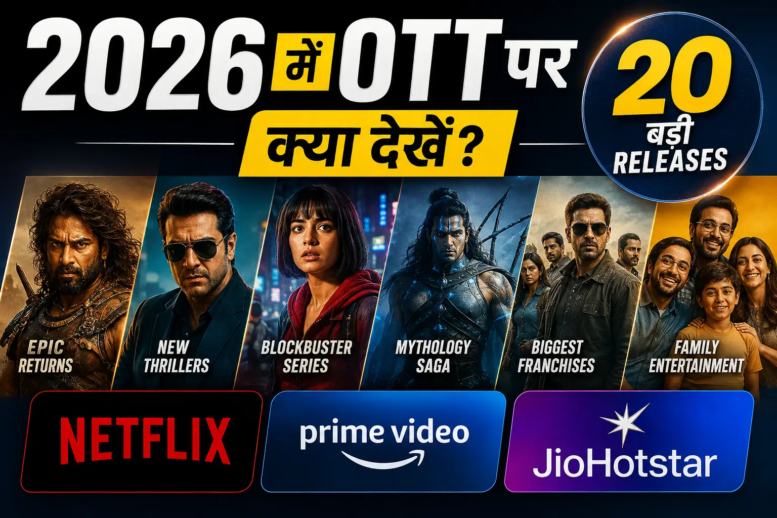 2026 में OTT पर क्या देखें? Netflix, Prime Video और JioHotstar की 20 बड़ी Releases