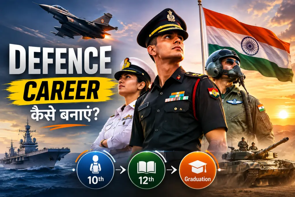 Defence में Career कैसे बनाएं? 10वीं से Graduation तक सही Route