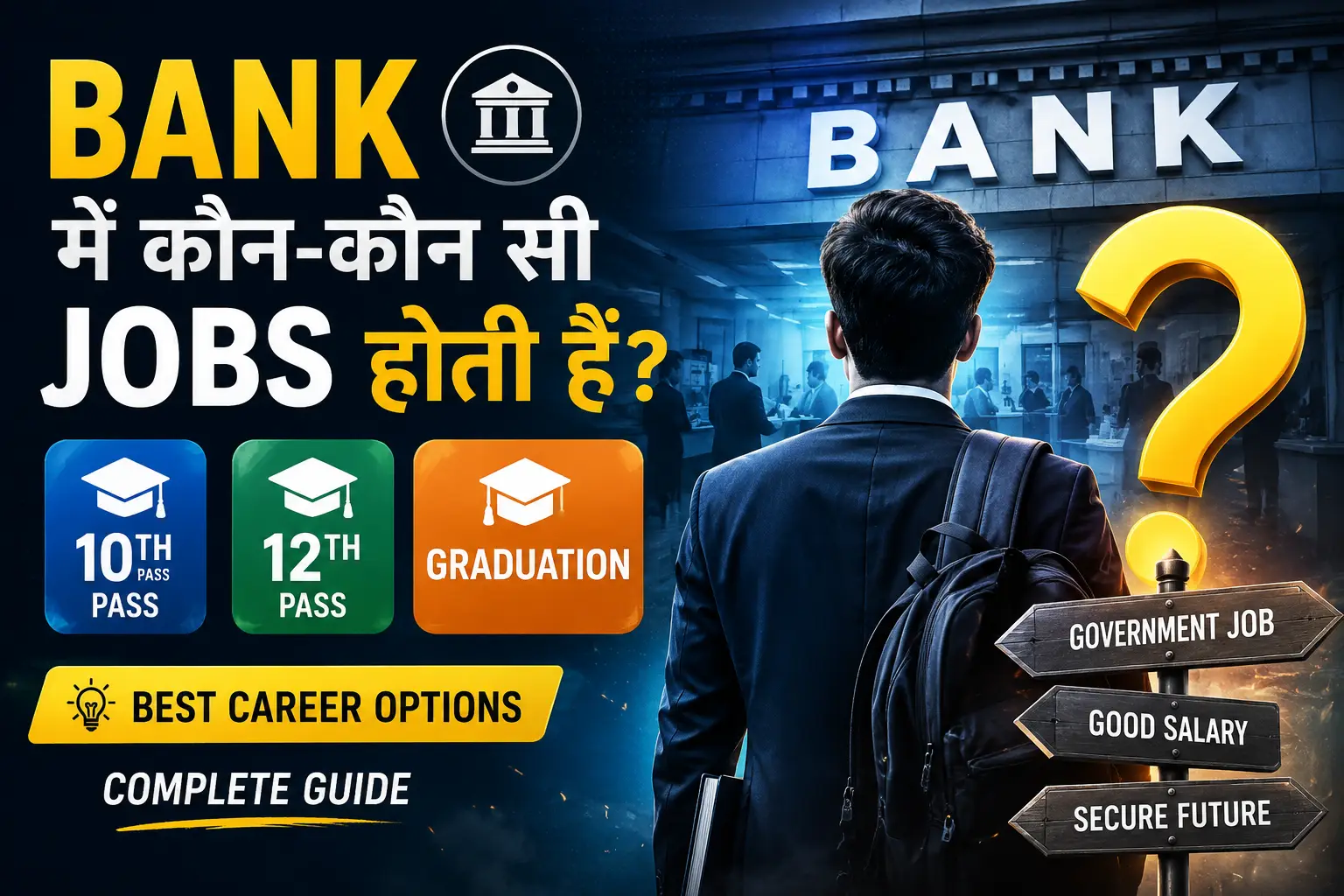 Bank में कौन-कौन सी Jobs होती हैं? 10वीं से Graduation तक Career Route